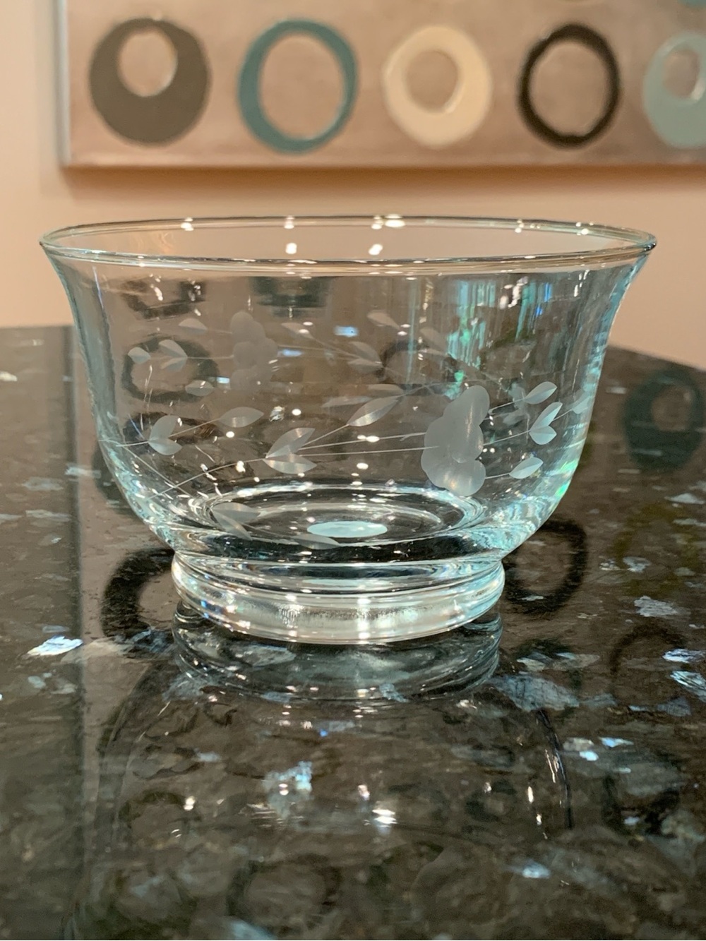 Vintage Princess House Heritage Crystal Revere Bowl #385 5” Etched Floral USA